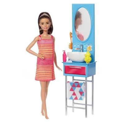 Barbie Ванная комната с куклой