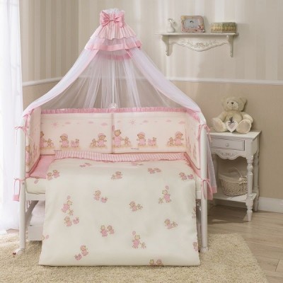 Комплект в кроватку Тиффани Неженка розовая из 10 предметов